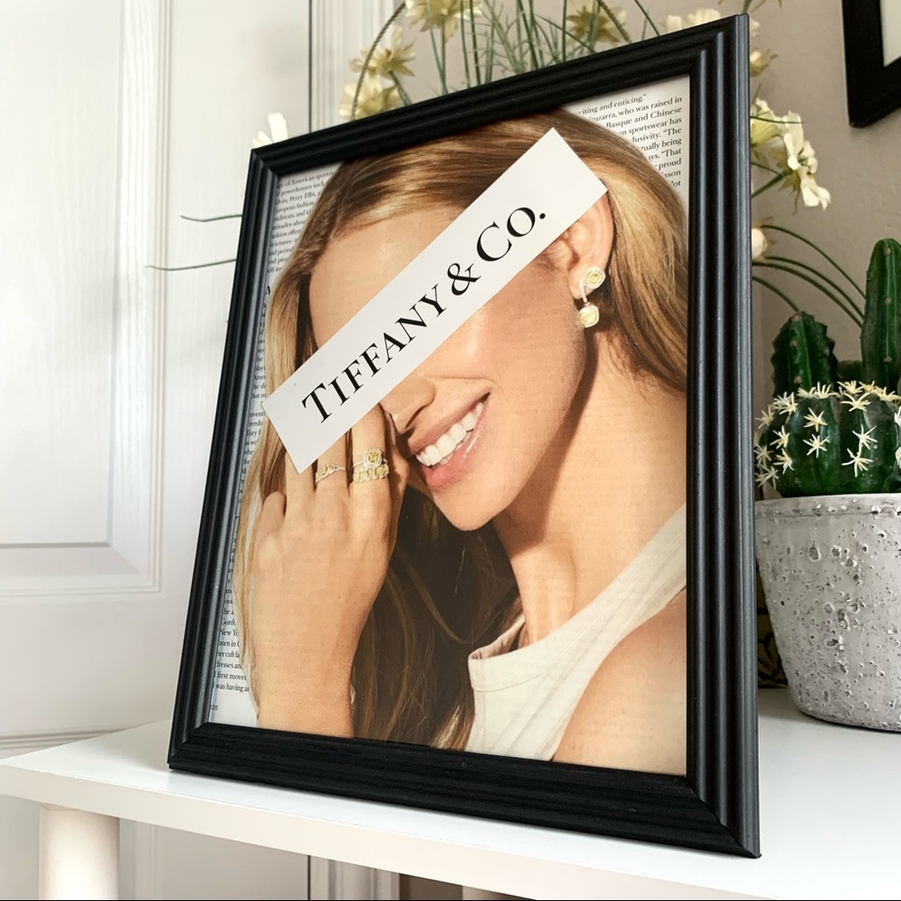 Tiffany & Co Collage Wall Art Smiling Model Jewelry Print Chic Decor